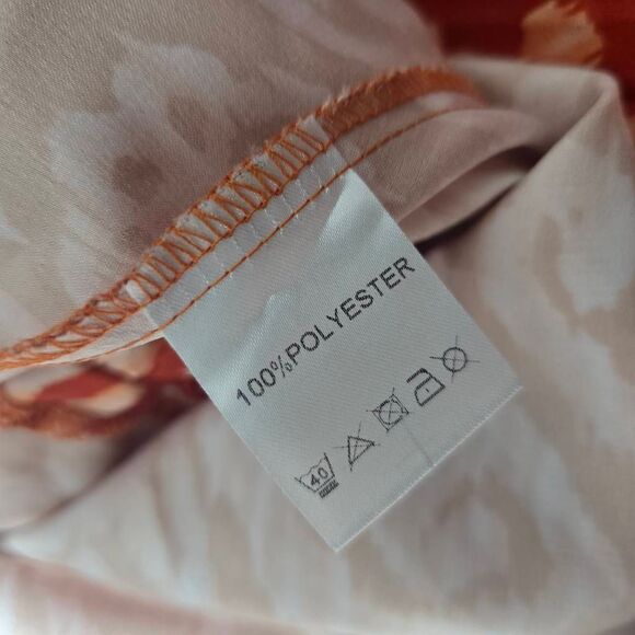 Micas Orange All Over Print Slit Maxi Satin Skirt - Picture 5 of 5